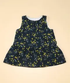 コムサイズム フラワープリント リバーシブルワンピース 花柄 ネイビー 90