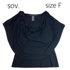 【size F】 sov. ノースリーブドレープネックカットソー　ブラックのサムネイル