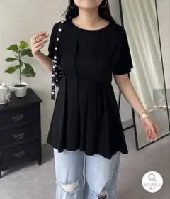 バックメタルウエストタックペプラムTシャツのサムネイル