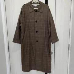 MOUSSY ブラウンチェック ロングコート サイズ1