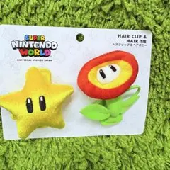 USJ マリオ ヘアクリップ ヘアゴム スーパースター　ファイアフラワー　未使用