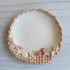 つちのわ 花かんむり 野苺 野いちご バスケット 皿 プレート 陶器 野イチゴ