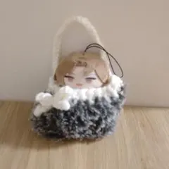 にじぱぺっと入れ【黒白】　10cm ぬい服　ぬい帽子　にじぱぺっと