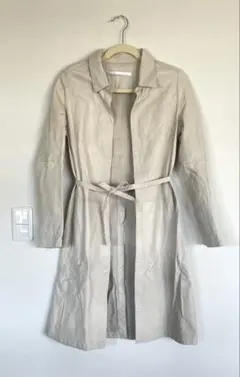 【新品】トゥモローランド ベージュ ロングコート スリット ウエストベルト 羊革