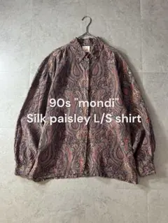 90s Mondi 100% Silk paisley L/S shirt