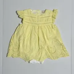 【〜3/22値下げ】 プティマイン オーバーレースOPロンパース 80cm