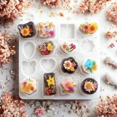 16種類のモチーフが作れるシリコンモールド