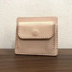 栃木レザー 薄いコンパクト財布 ハンドメイド ヌメ革 メンズ レディース 本革