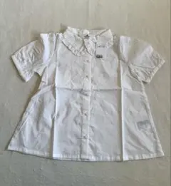 フリル付き襟♡シンプル半袖ブラウス白♡フォーマル半袖【新品タグ付き】