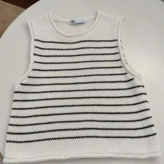 ZARA ストライプ コットンベスト
