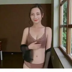 下着 ノンワイヤーブラジャー 可愛い 美乳 通気性 盛り レースコーヒーM