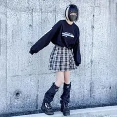 しまむら×ぬた。ベルト付きチェック柄プリーツスカート3L