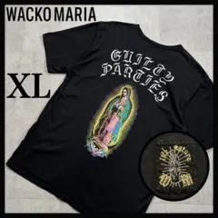【超人気・名作】ワコマリア/Tシャツ/バックマリア/フロント刺繍/ブラック/XLのサムネイル