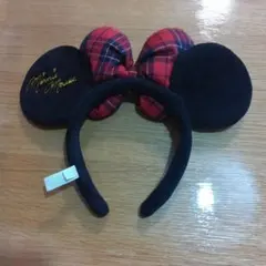 ミニーマウス カチューシャ チェック柄