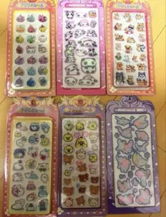 大量　アクリルシール　6枚セット　キラキラ　たれぱんだ　リラックマ　柴犬　ダンボのサムネイル