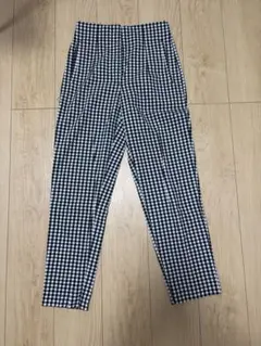 ZARA ギンガムチェック ハイウエスト テーパード パンツ