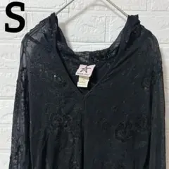 beach star ビーチスター ブラック レース チュニック 【S】 長袖