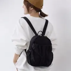 美品◆TOPKAPI COULEUR ナイロンシャーリング ミニリュック 黒のサムネイル