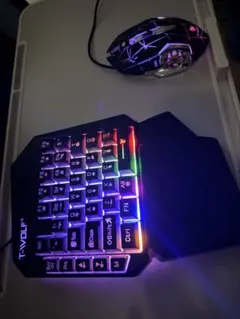T-WOLF 片手ゲーミングキーボード マウスセットのサムネイル