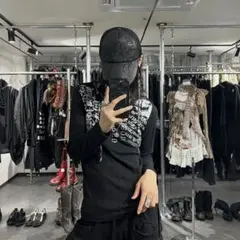 PEACE NOW ブラック カーディガン 変形デザイン 星 黒 お兄系 - メルカリ