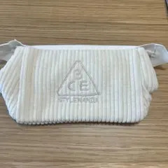 新品未使用　3CE STYLENANDA コーデュロイ ポーチ ホワイトのサムネイル