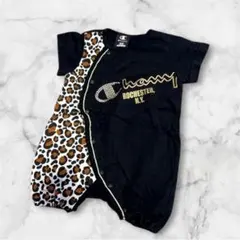 Champion レオパード柄ロンパース 50-60 美品