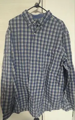 CHAPS 長袖シャツ XL 青系チェック