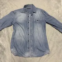 デニム長袖シャツ 胸ポケット付き