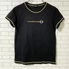 DANSKIN ダンスキン Tシャツ 半袖 シャツ スポーツ ブラック イエローのサムネイル