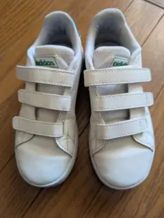 adidas スニーカー ホワイト/グリーン 19センチ