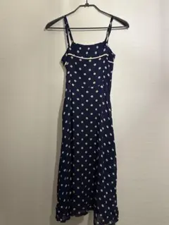 ネイビー 水玉 キャミワンピース 9号