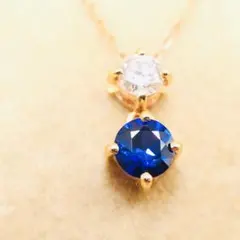 最高色ロイヤルブルー☆シンプルの極み】サファイア ネックレス - メルカリ