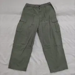 GLOBALWORK カーゴパンツ ワイド ミリタリー カーキ М