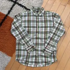 ザ・ノースフェイス DQコットンシャツ グリーンチェック Sサイズ