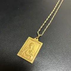 金色 聖母彫刻 マリア ネックレス