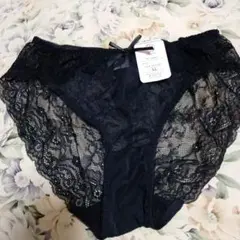 黒い花柄レースメッシュショーツ LLサイズ新品