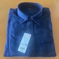 【新品】ユニクロ　フランネルシャツ　ネイビー　メンズＬ