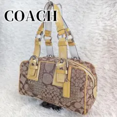 COACH ハンドバッグ 肩掛け シグネチャー パッチワーク キャンバス