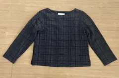 グレー系チェック 長袖トップス Mサイズ