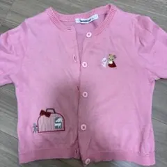 ファミリア　ピンク　カーディガン
