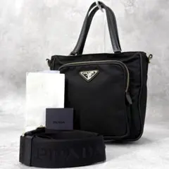 【極美品】プラダ 2wayバッグ 1BG308 サフィアーノ×テスートナイロン