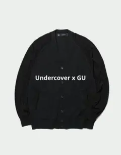 GU × UNDERCOVER シアーコンビネーションニットカーディガン 黒 L