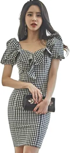 美品✨GRAXIA キャバドレス ミニドレス 2WAY パフスリーブ