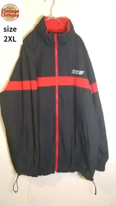 Benetton Formula1 ナイロンジャケット 2XL 黒赤 古着 秋冬