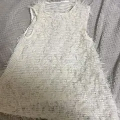 ホワイト ポリエステル ベスト Mサイズ