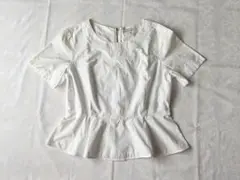 GAP ギャップ コットン ペプラム プルオーバー ブラウス ホワイトのサムネイル