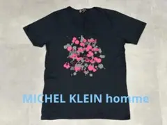 MICHEL KLEIN homme ブラックプリントTシャツ、46、綿100%