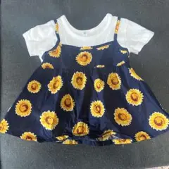 ひまわり 向日葵 トップス 半袖 80cm