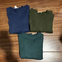 ニット　セーター　3点セット　まとめ売り　ブルー　グリーン系