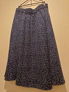 earth ネイビー 水玉 フレアスカート